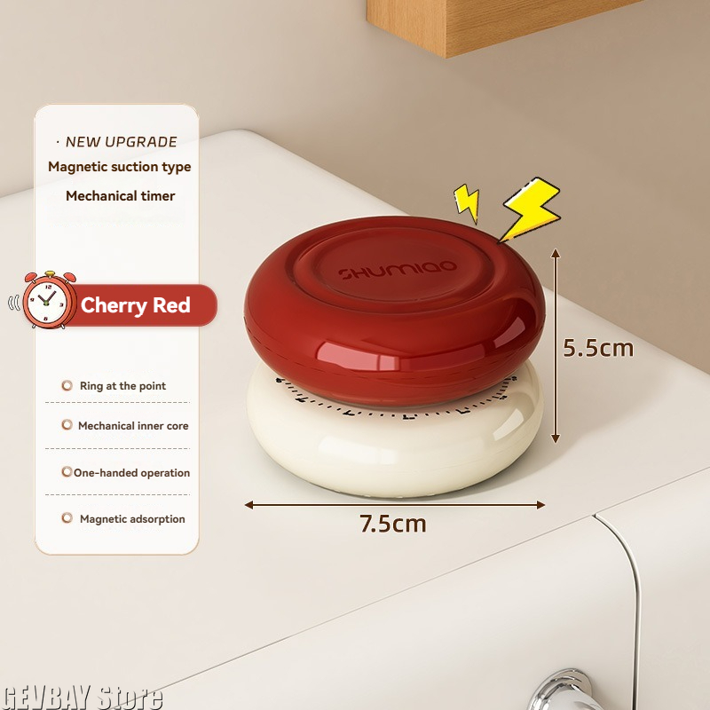 Kitchen Hand Gadgets - Mechaniczny timer magnetyczny obsługiwany jedną ręką,